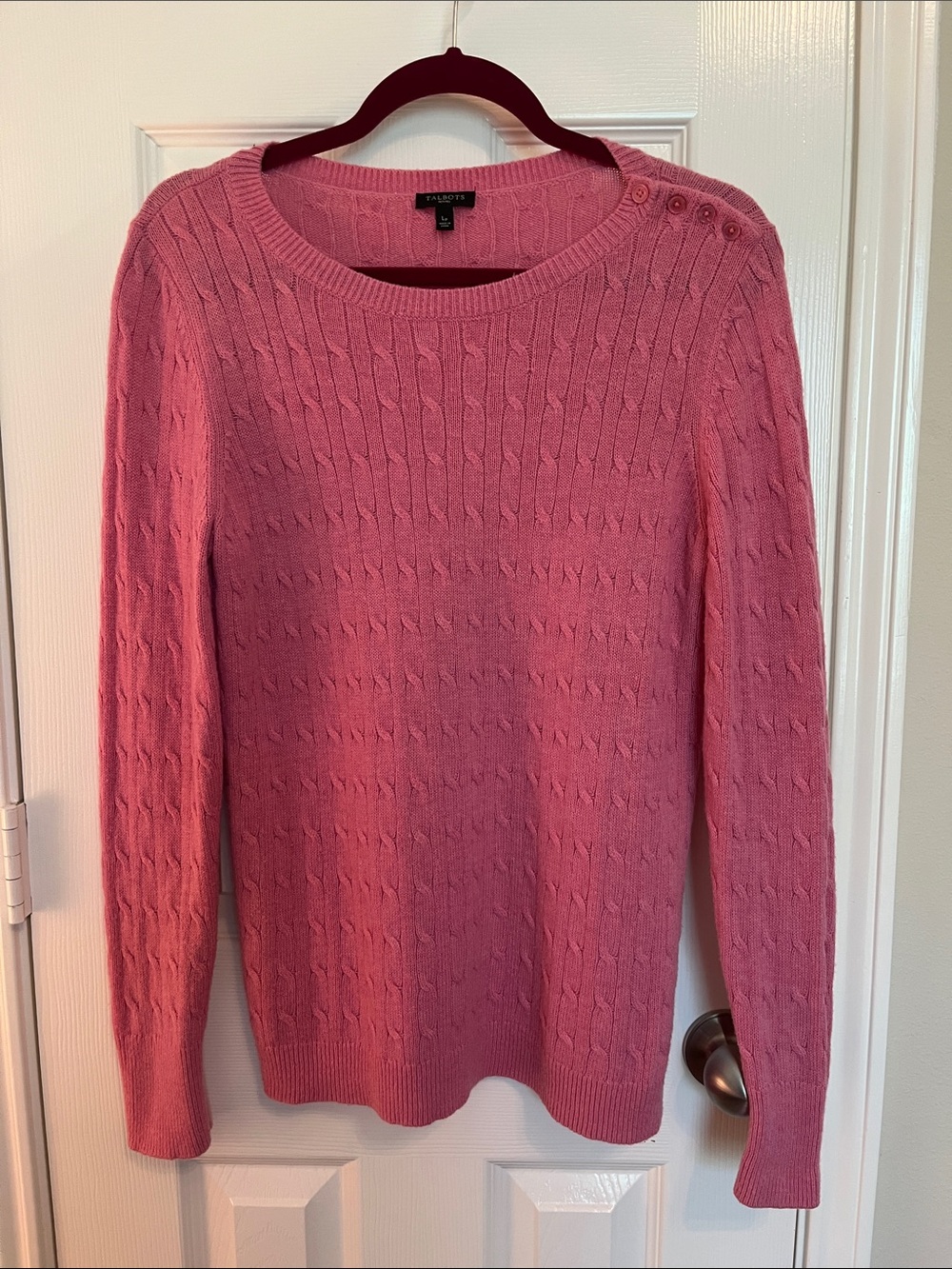 Talbots Lambswool Blend Cable Sweater - Picture 1 of 6